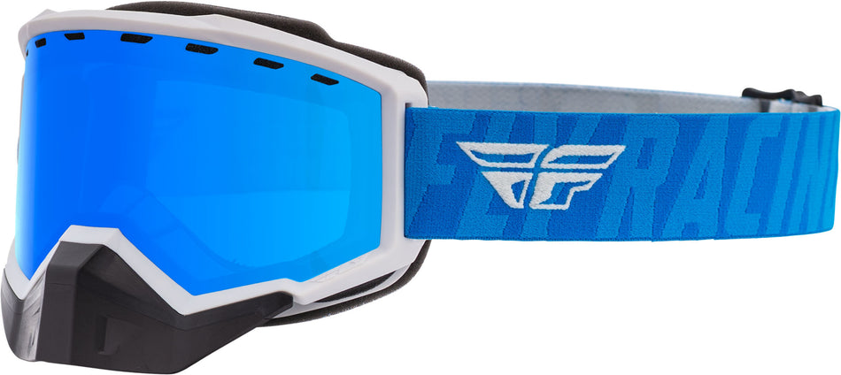 FLY RACING Focus Snow Goggle Grey/Blue W/ Sky Blue Mirror/Blue Lens FLB-042