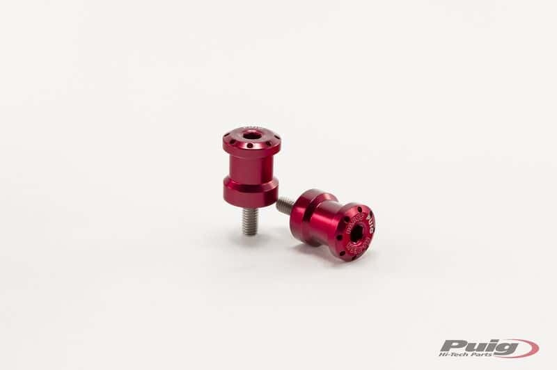 PUIG Swingarm Spools Hi-Tech 6mm Red 2/Pk 5922R