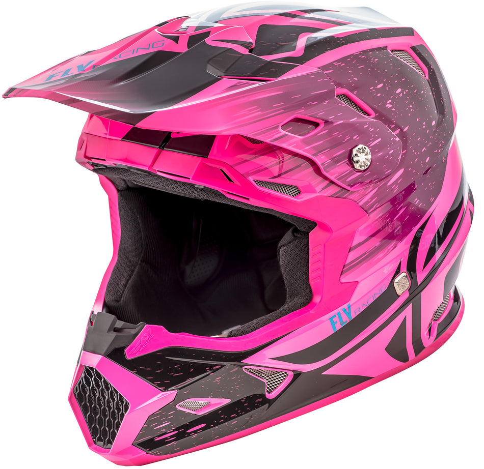 FLY RACING Toxin Resin Helmet Black/Neon Pink Yl 73-8529-3-YL