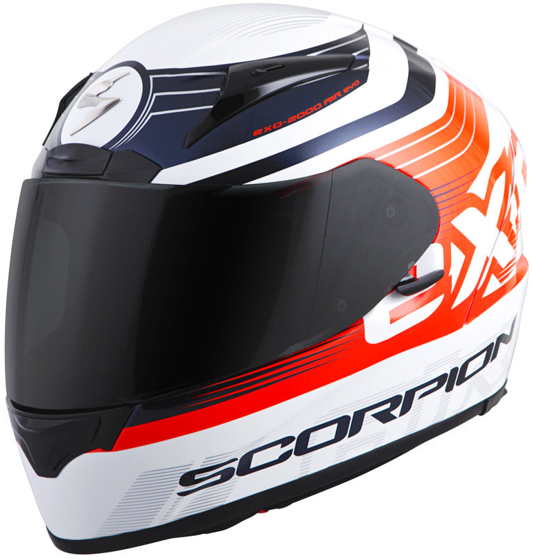 SCORPION EXO Exo-R2000 Full-Face Helmet Fortis White/Orange 2x 200-7817