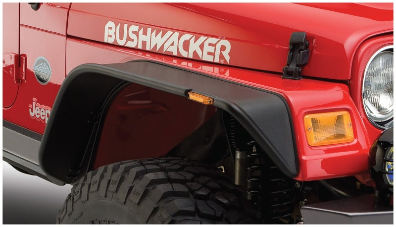 Bushwacker 97-06 Jeep TJ Flat Style Flares 2pc - Black 10055-07