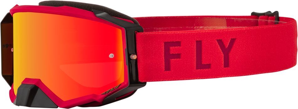 FLY RACING Zone Pro Goggle Red W/ Red Mirror/Amber Lens 37-51895