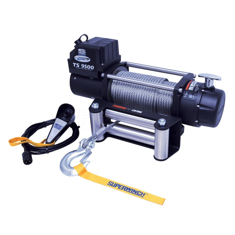 Superwinch 9500 LBS 12V DC 11/32in x 95ft Steel Rope Tiger Shark 9500 Winch 1595200