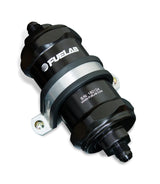 Fuelab 818 In-Line Fuel Filter Standard -8AN In/Out 100 Micron Stainless - Black 81822-1