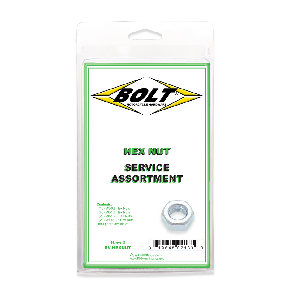 BOLT Hex Nut Assortment 90 Piece Kit SV-HEXNUT