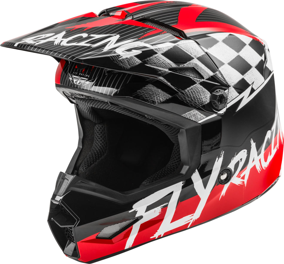 FLY RACING Kinetic Sketch Helmet Red/Black/Grey Yl 73-3462YL