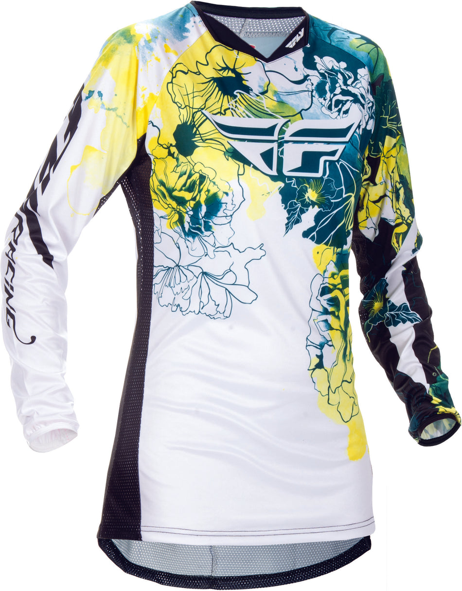 FLY RACING Kinetic Womens Jersey Dark Teal/Yellow L 370-628L