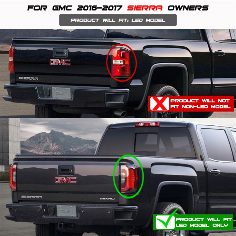 Spyder GMC Sierra 2016-2017 Light Bar LED Tail Lights - Black ALT-YD-GS16-LED-BK 5083777