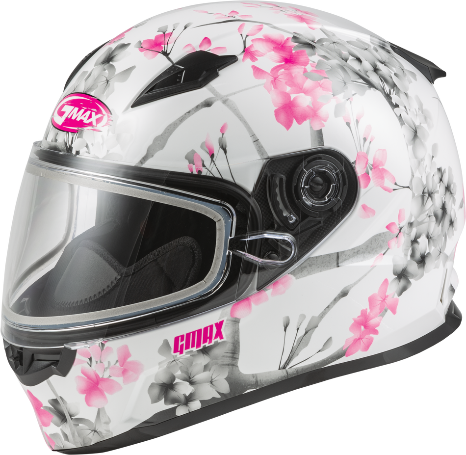 GMAX Ff-49s Full-Face Blossom Snow Helmet White/Pink/Grey Sm F2496854