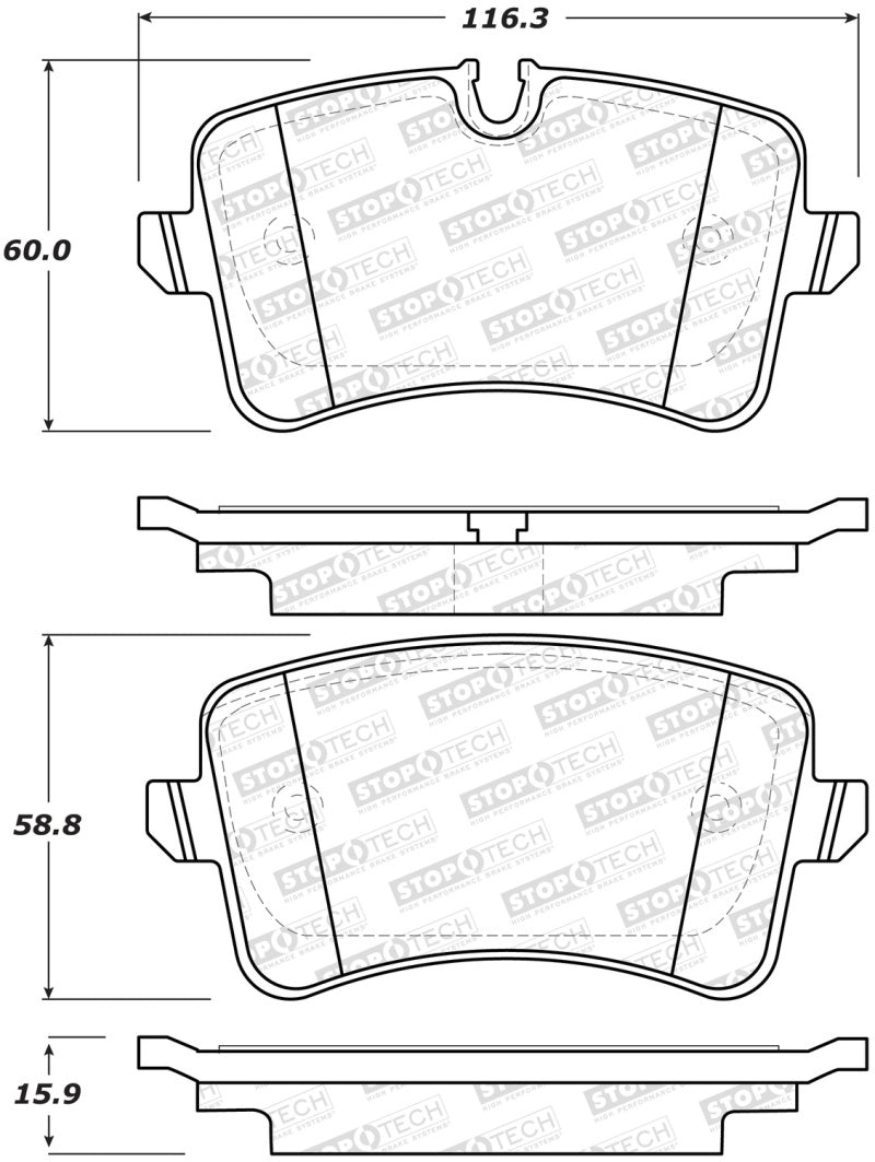 StopTech Street Brake Pads - Rear 308.1547