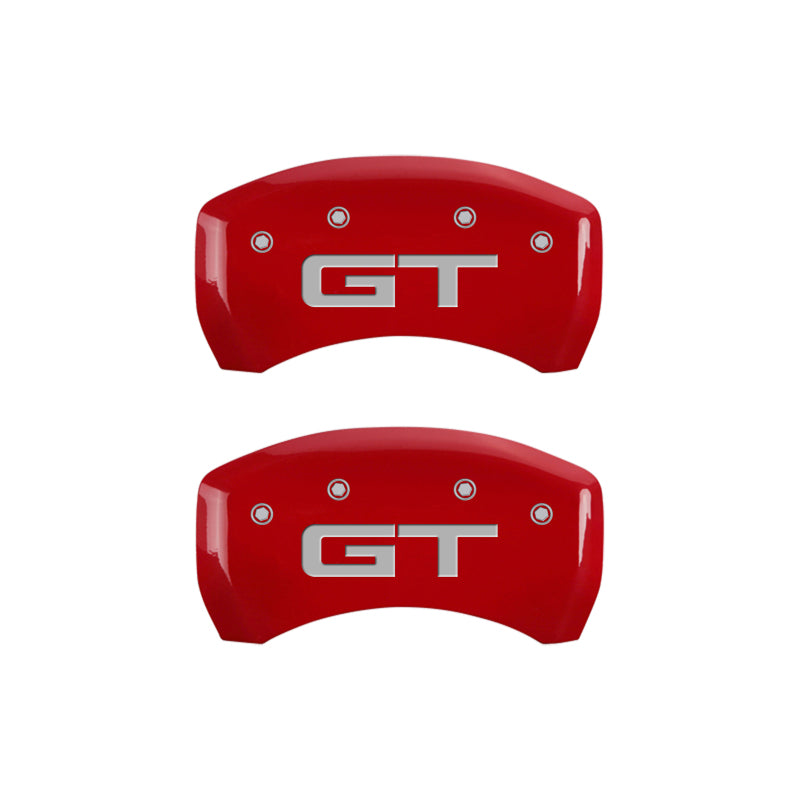 MGP 4 Caliper Covers Engraved Front 2015/Mustang Engraved Rear 2015/GT Red finish silver ch 10200S2MGRD