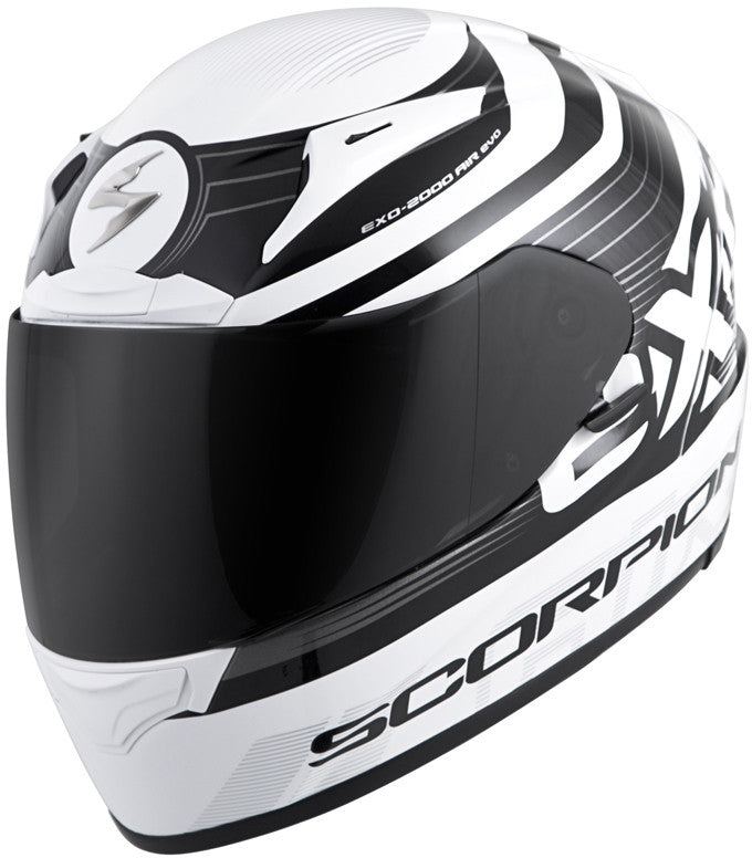 SCORPION EXO Exo-R2000 Full-Face Helmet Fortis White/Black Lg 200-7635