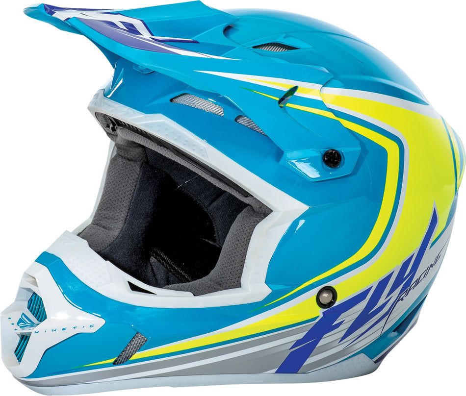 FLY RACING Kinetic Fullspeed Helmet Blue/Hi-Vis/White 2x 73-33762X