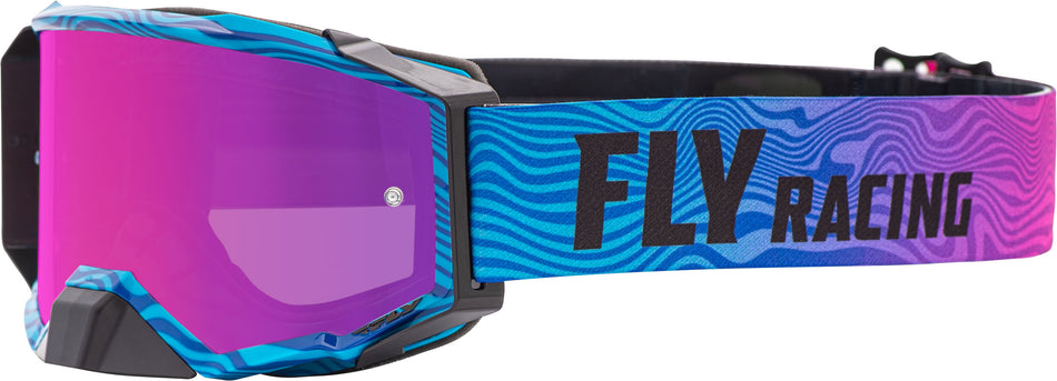 FLY RACING Zone Pro Goggle Pink/Blue W/Pink Mir/Smoke Lens W/Post FLA-066