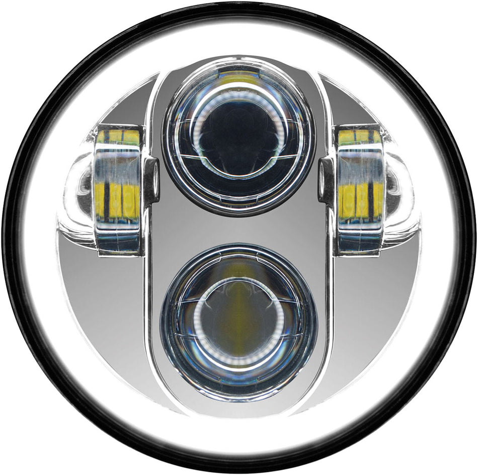 PATHFINDER5 3/4" Led Headlight With Full Halo ChromeHD5MCH