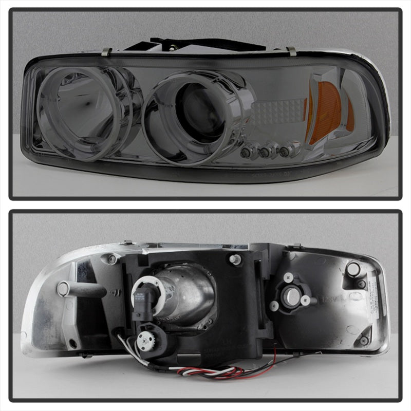 Spyder GMC Sierra 1500/2500/3500 99-06 Projector Headlights LED Halo LED Smoke PRO-YD-CDE00-HL-SMC 5009371