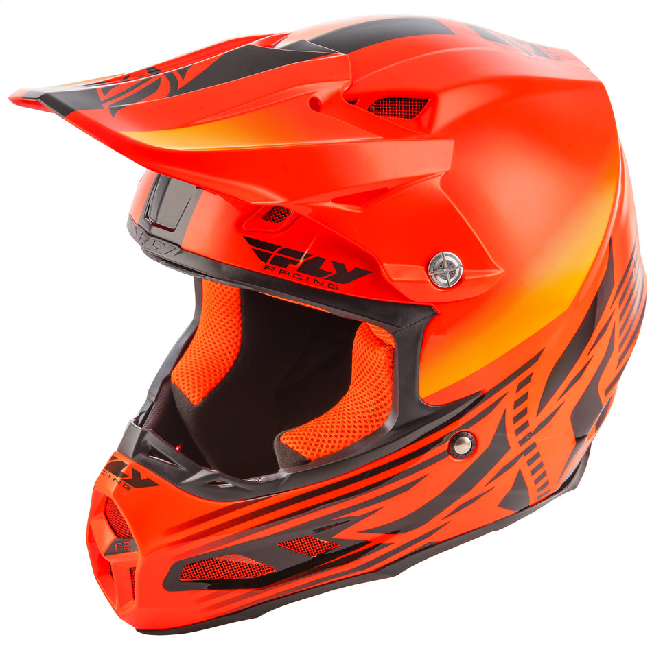 FLY RACING F2 Carbon Cold Weather Shield Helmet Hi-Vis/Orange Lg 73-4905-7