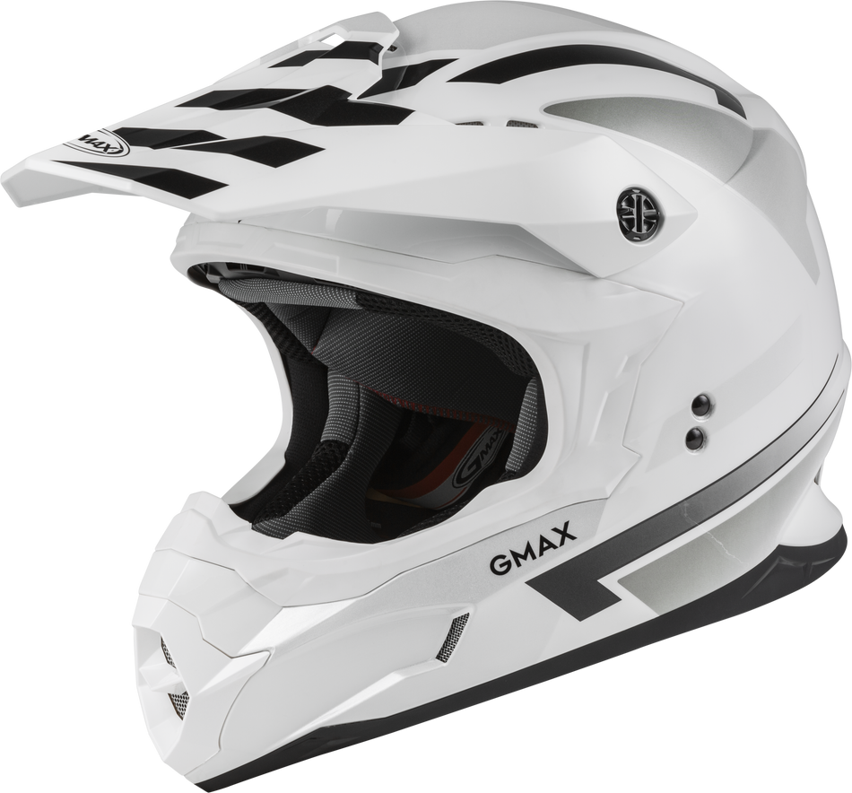GMAX Mx-86 Off-Road Fame Helmet White/Silver/Grey Lg D3864016