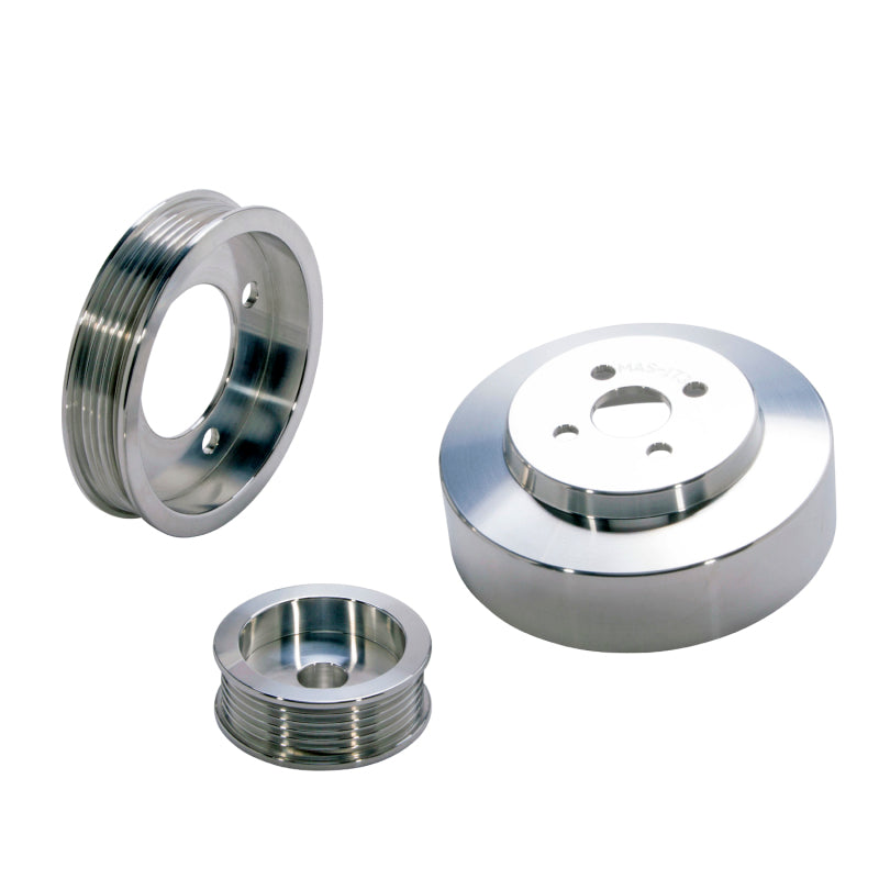 BBK 94-95 Mustang 5.0 Underdrive Pulley Kit - Lightweight CNC Billet Aluminum (3pc) 1554