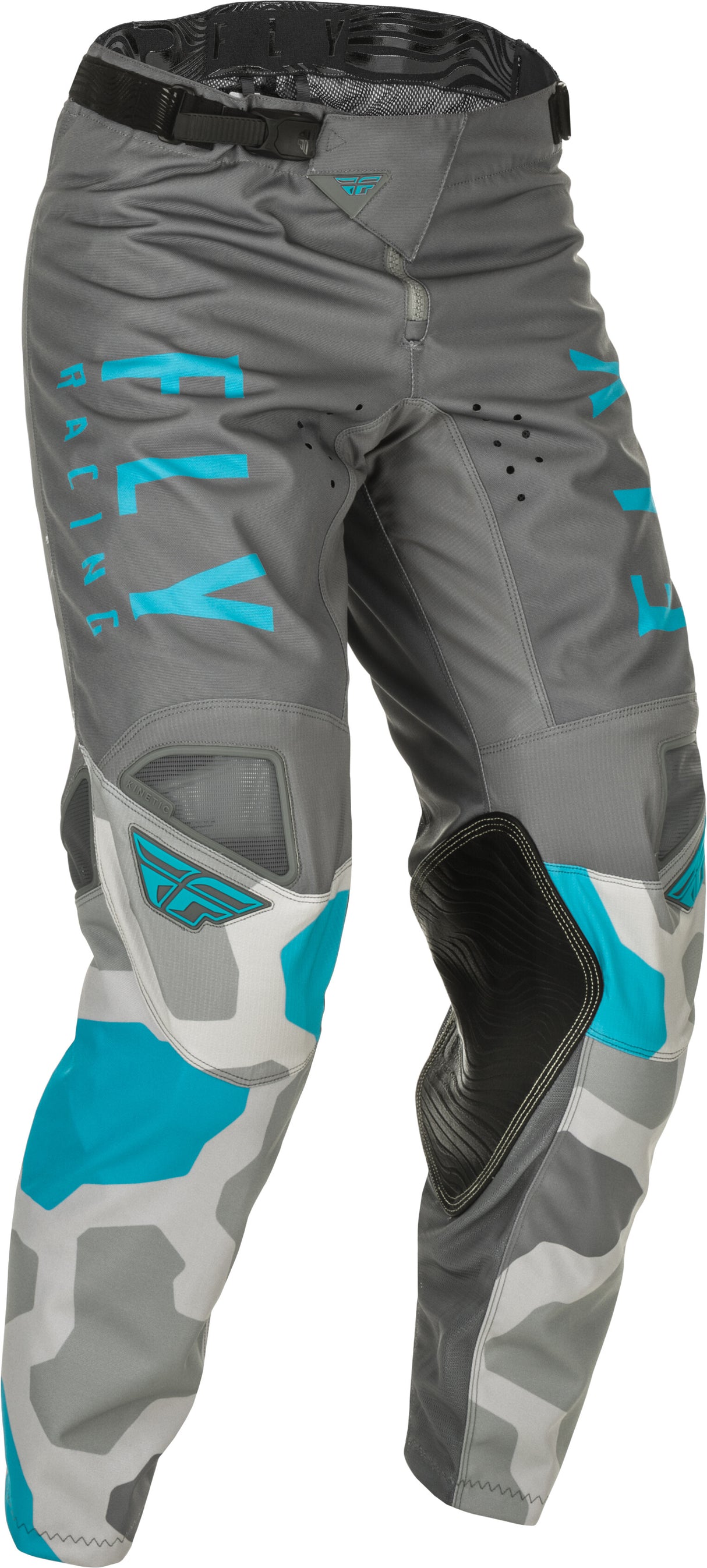 FLY RACING Youth Kinetic K221 Pants Grey/Blue Sz 24 374-53624