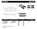 StopTech Performance 02-05 Infiniti G35 / 07-09 Nissan Altima/Sentra / 6/02-05 350Z Front Brake Pa 309.0815