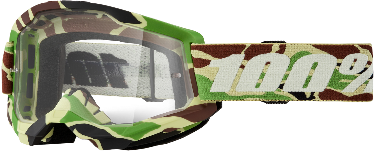 100% Strata 2 Goggle War Camo Clear Lens 50027-00024