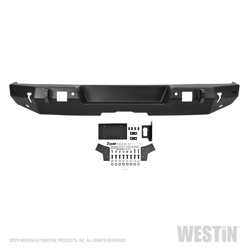 Westin 18-19 Jeep Wrangler JL WJ2 Rear Bumper w/  Sensors (Excl. Wrangler JK) - Textured Black 59-82045