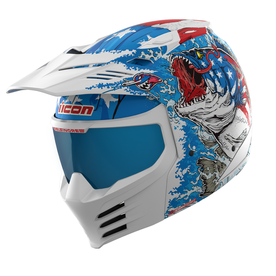ICON Elsinore™ Helmet - American Basstard - Blue - Large 0104-3281