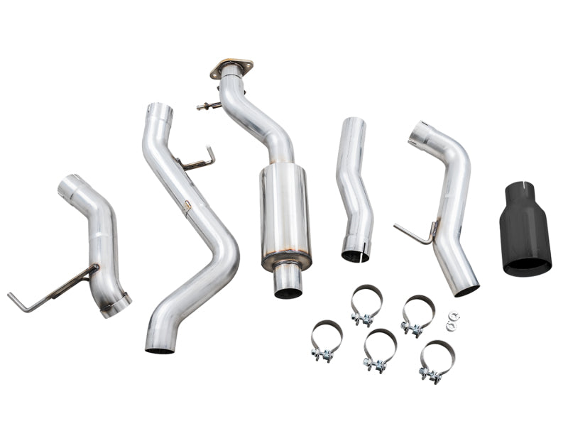 AWE Tuning 2021+ Ford Bronco 0FG Single Rear Exit Exhaust w/Diamond Black Tip & Bash Guard 3015-23789