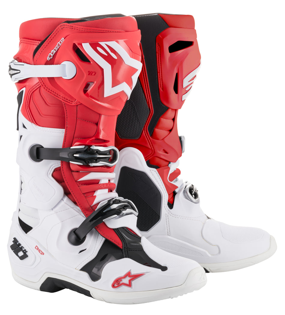 ALPINESTARS Tech 10 Boots Red/White/Black Size 14 2010019-321-14