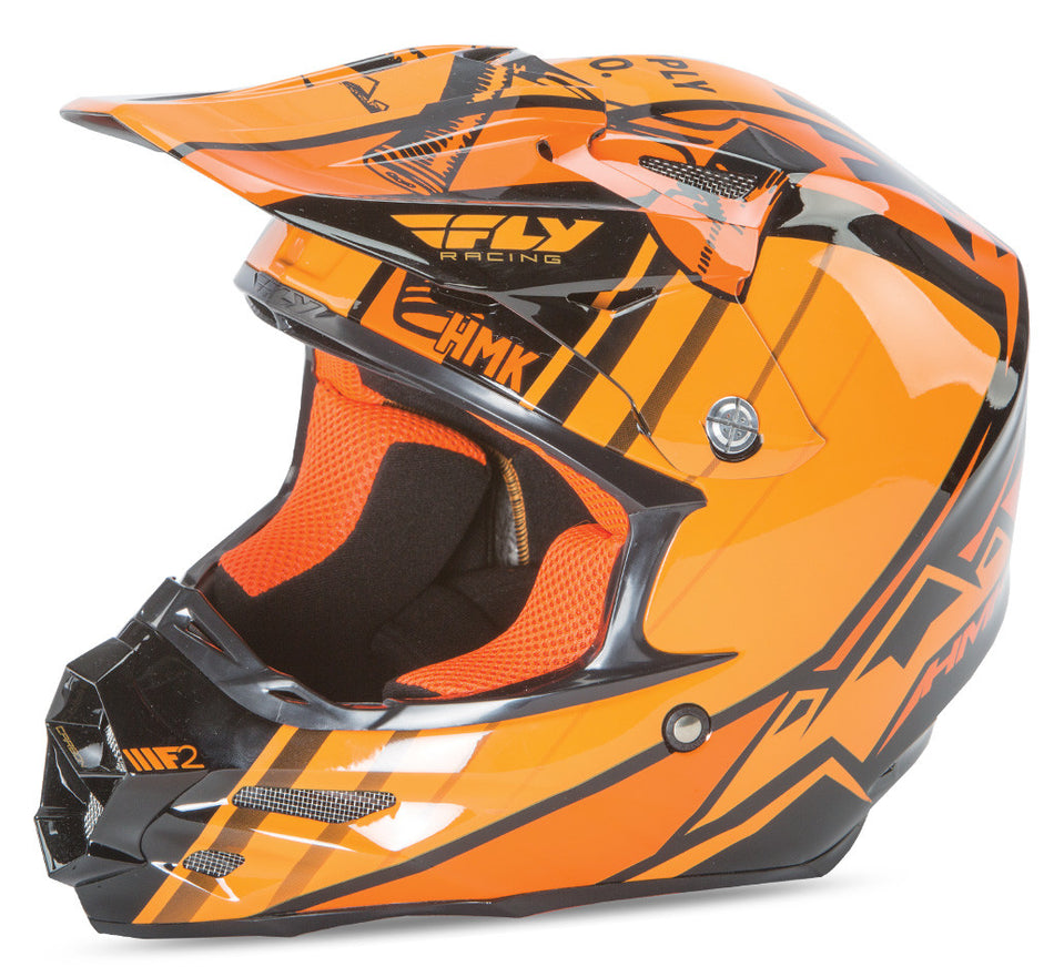 FLY RACING F2 Carbon Hmk Pro Cross Helmet Black/Orange 2x 73-49262X