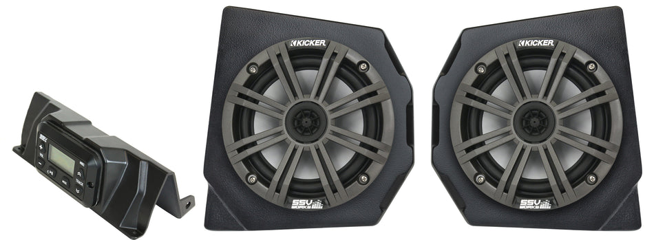 SSV WORKS 2 Speaker Kit W/Kicker 6.5" Speakers Defender 18+ DF-2K