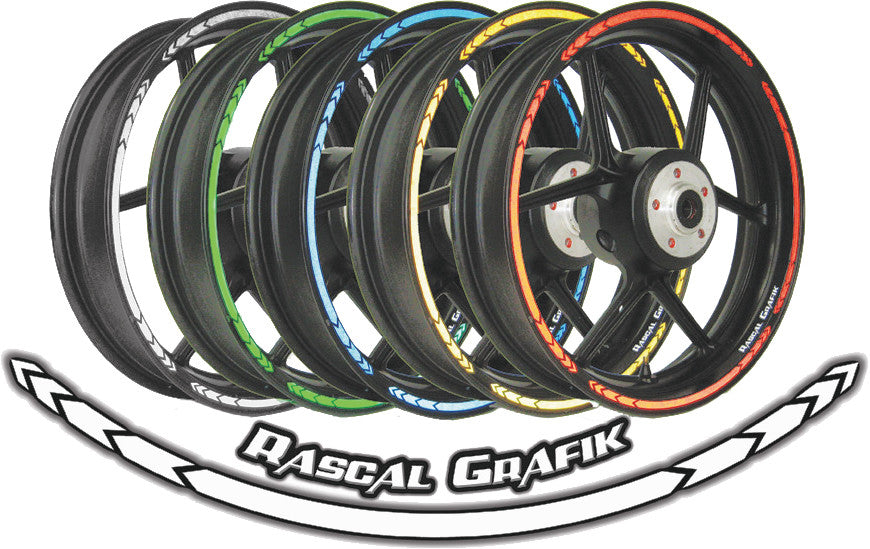 RASCAL GRAFIK Wheel Stripe Kit Red Ref L 17" RA36902