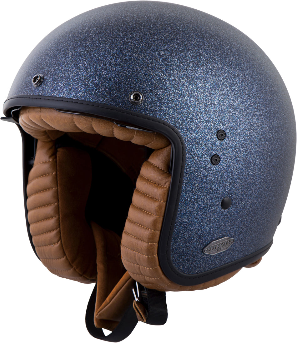 SCORPION EXO Bellfast Open-Face Helmet Metallic Blue Lg BEL-1025