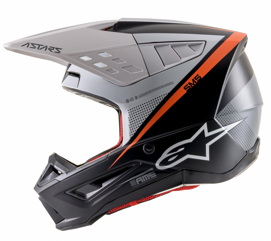 ALPINESTARS S-M5 Rayon Helmet Matte Blk/Wht/Orange Fluo Xl 8304121-1242-XL