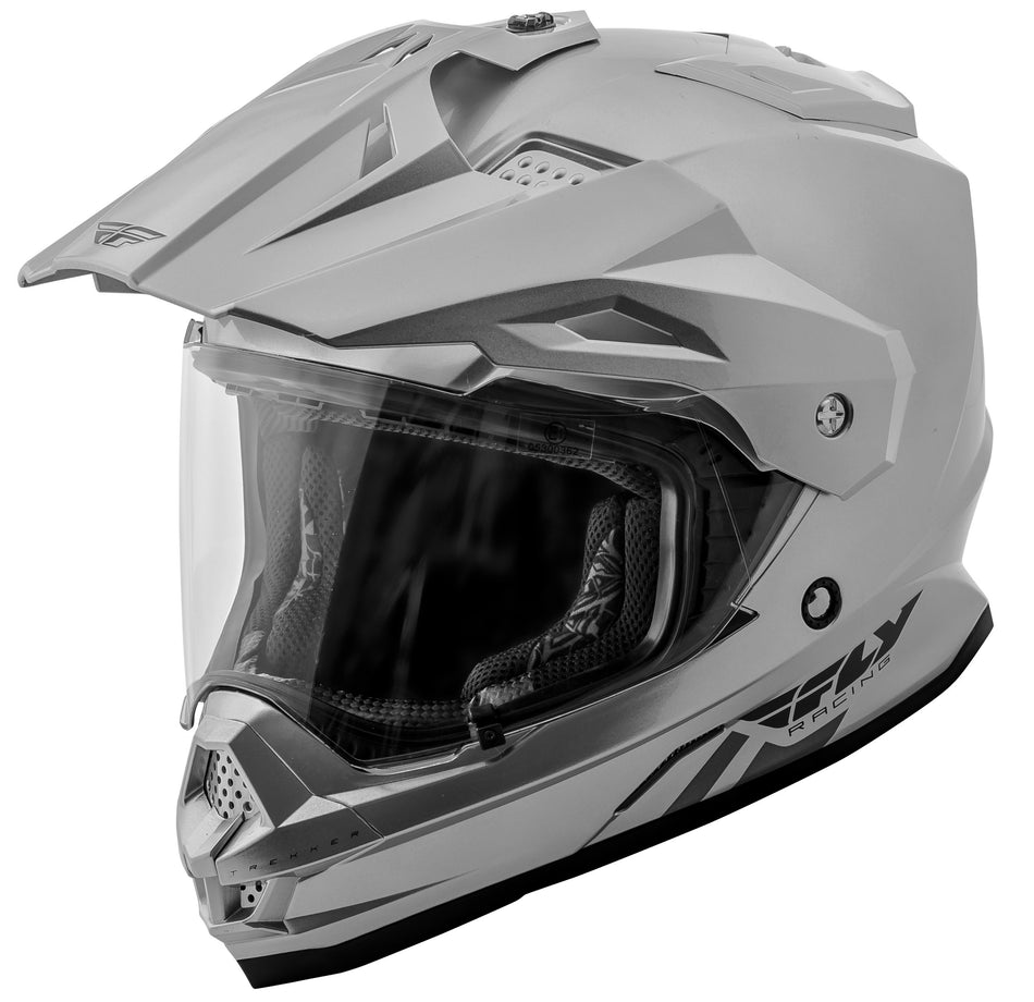 FLY RACING Trekker Solid Helmet Silver Md 73-7012M