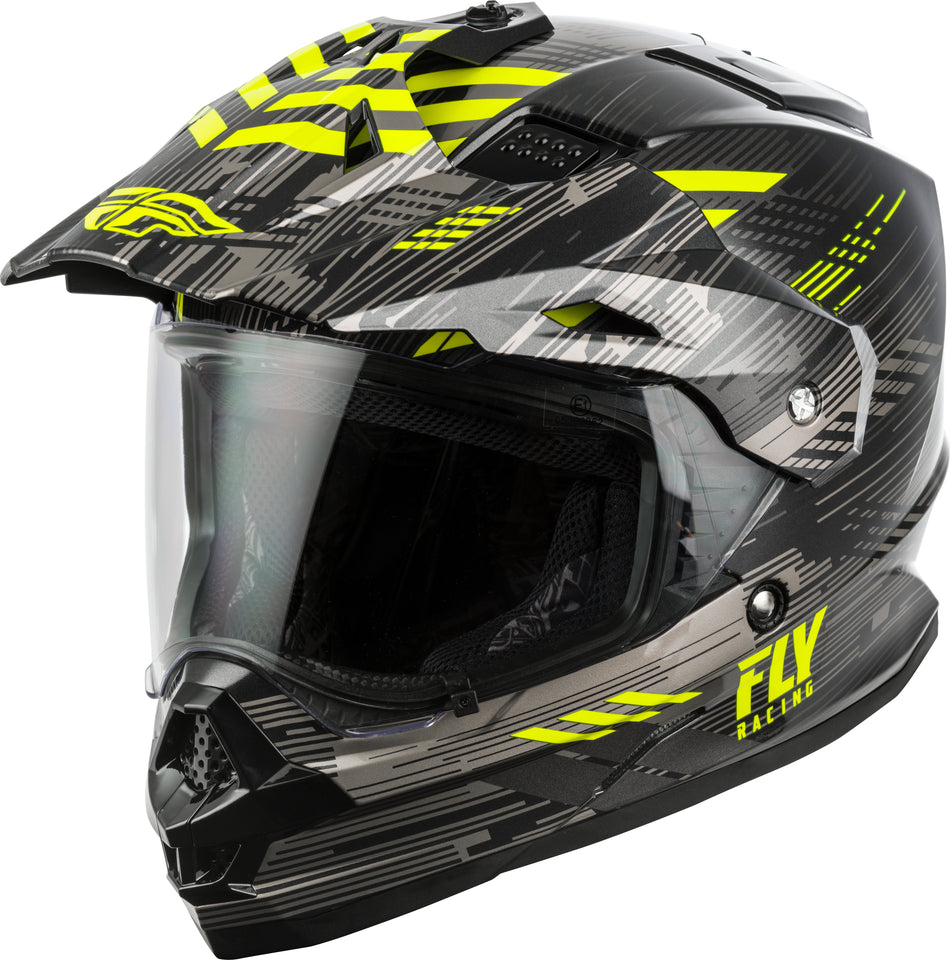 FLY RACING Trekker Quantum Helmet Black/Grey/Hi-Vis Md 73-7019M