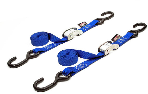 POWERTYE Tie-Down Cam S-Hook 1"X5.5' Blue Pair 22263LOGO