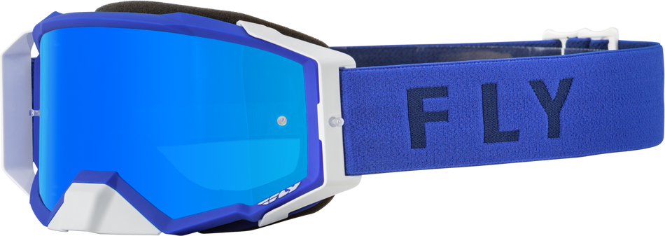 FLY RACING Zone Pro Goggle Blue W/ Sky Blue Mirror/Smoke Lens 37-51891