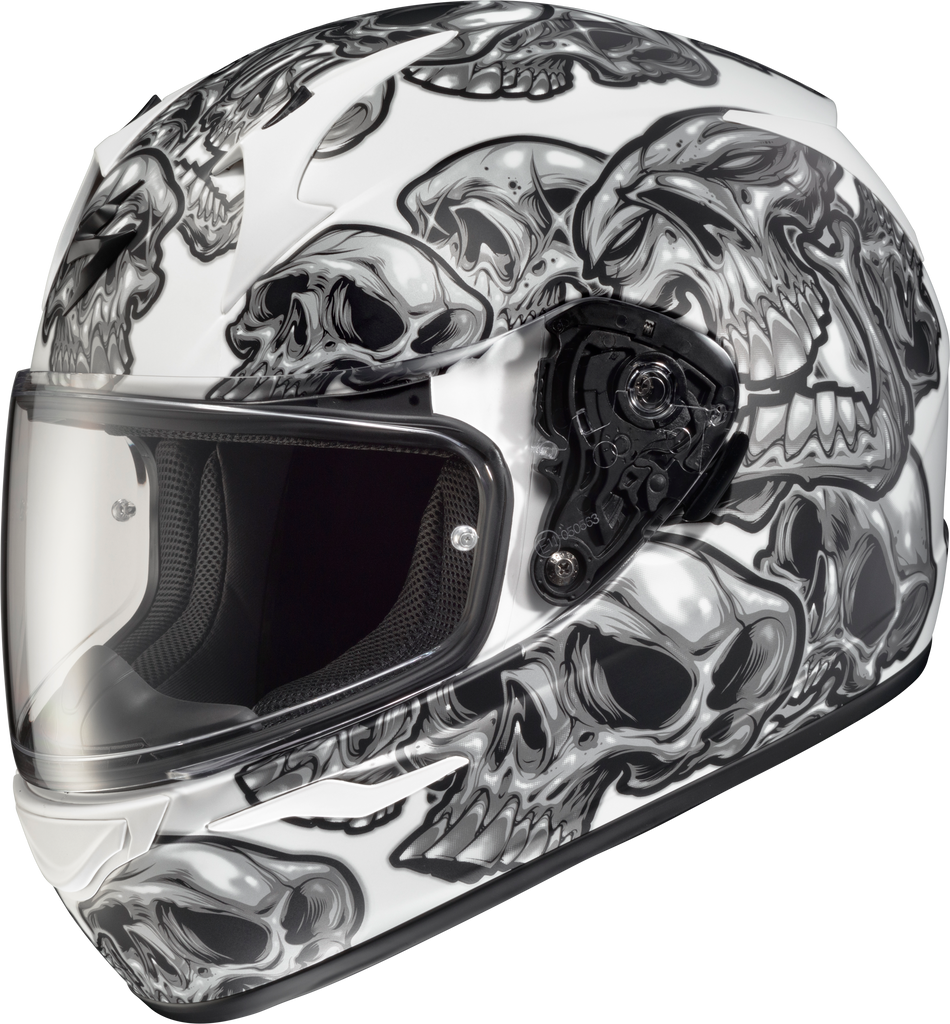 SCORPION EXO Exo-R320 Full-Face Helmet Skull-E Silver Lg 32-3015