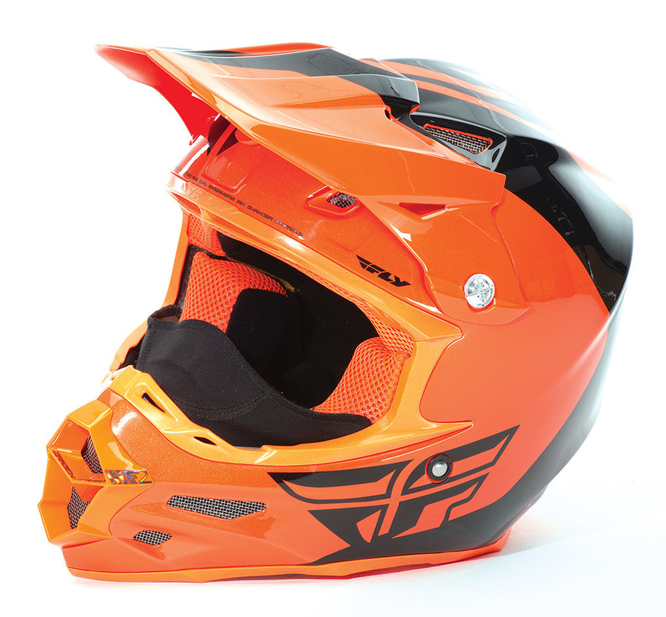 FLY RACING F2 Carbon Pure Cold Weather Helmet Orange/Black 2x 73-41272X