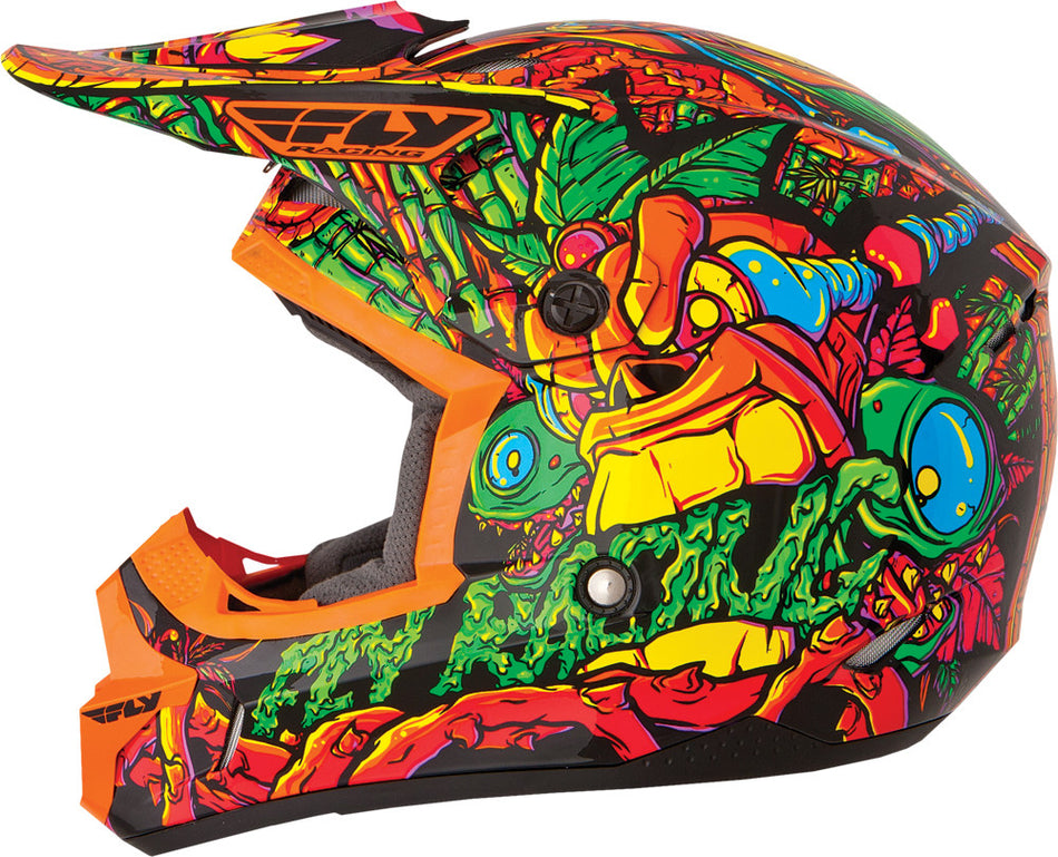 FLY RACING Kinetic Jungle Helmet Orange/Green Yl 73-3446YL