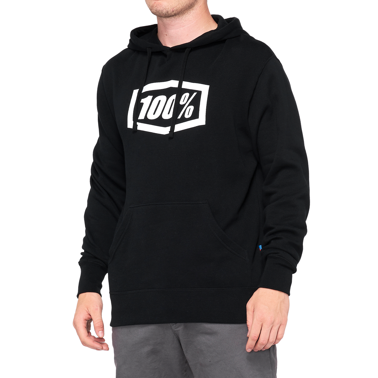 100% Hoodie Icon - Black - Large 20029-00002