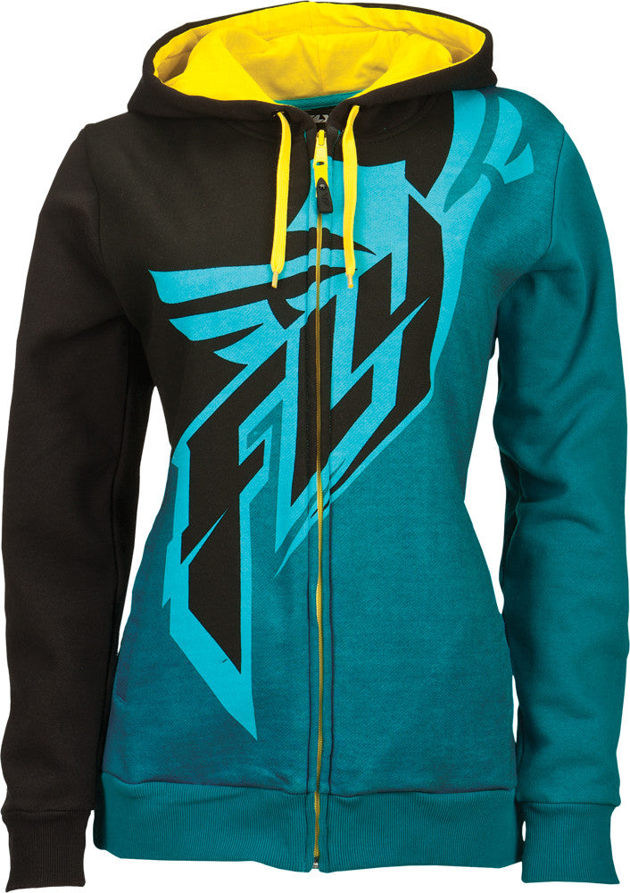 FLY RACING Arctic Ambience Hoody Black/Teal/Yellow 2x TEAL/BLK/YEL 2XL