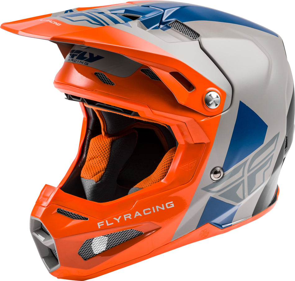 FLY RACING Formula Origin Helmet Grey/Orange/Blue Yl 73-4408-3