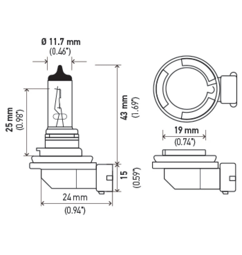 Hella Optilux H8 12V/35W XB Xenon White Bulb (pair) LAH71071372