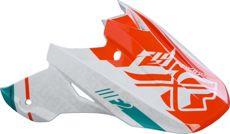 FLY RACING F2 Carbon Canard Helmet Visor White/Teal/Orange 73-4612