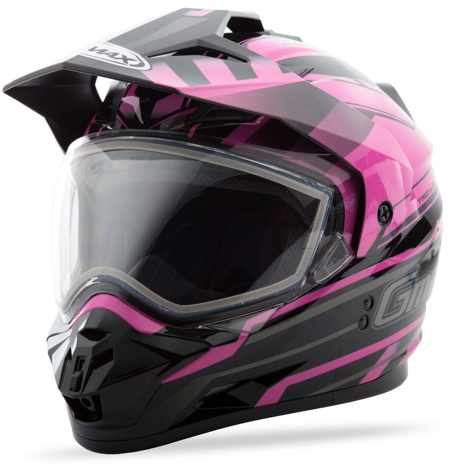 GMAX Gm-11s Dual-Sport Trekka Snow Helmet Black/Pink Xl G2116407 TC-14