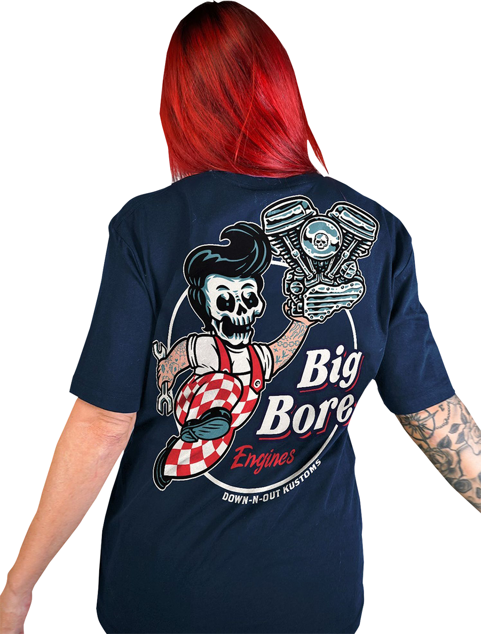 LETHAL THREAT Down-N-Out Big Bore T-Shirt - Navy - 2XL DT10048XXL