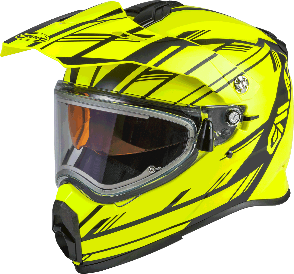 GMAX At-21s Epic Snow Helmet W/Elec Shield Matte Hi-Vis/Black Md G4211745